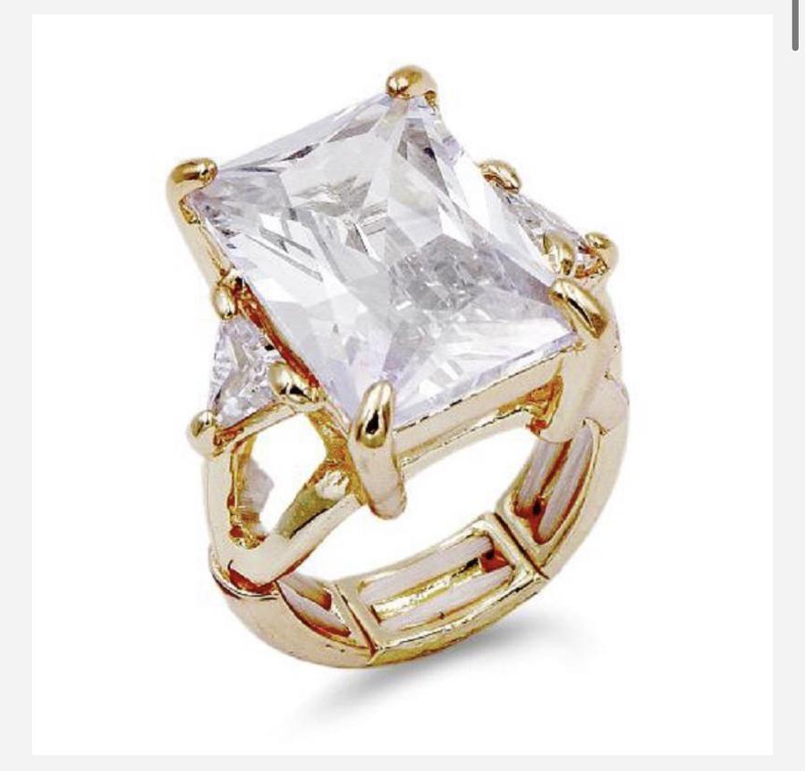 Gold Diamond Stretch Ring