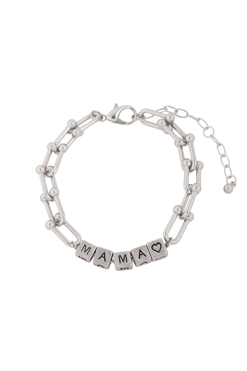 Silver mama bracelet