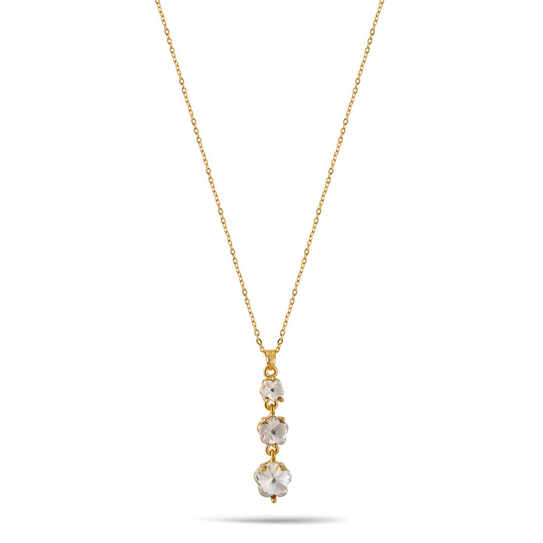 Gold crystal flower pendant