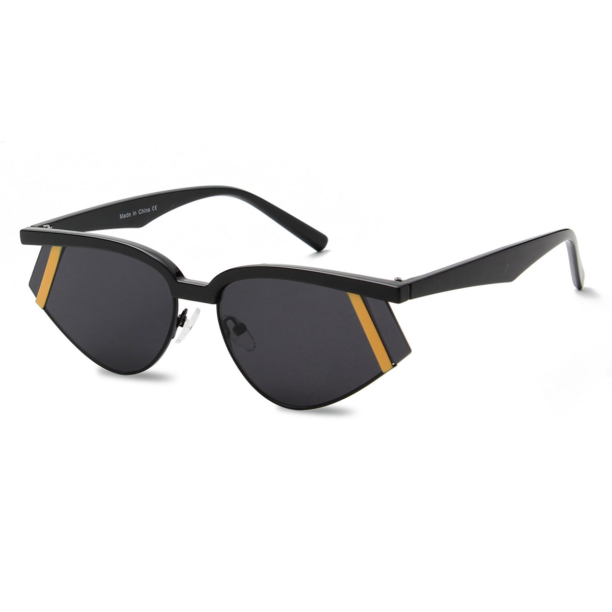 Black and Gold Futuristic Rectangle Glasses