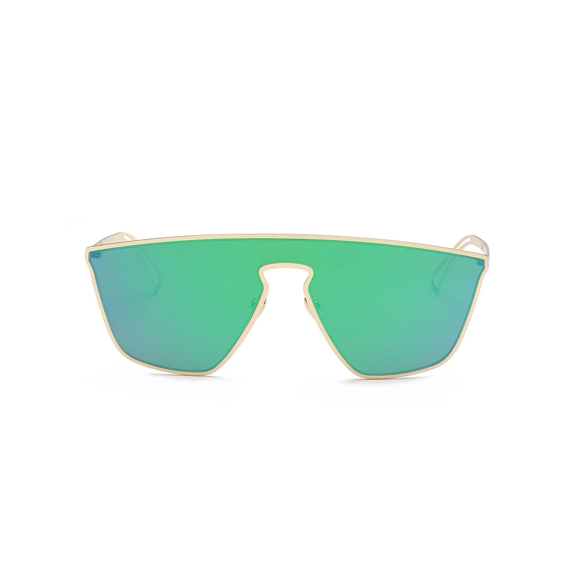 Green Futuristic Flat Lens Sunglasses