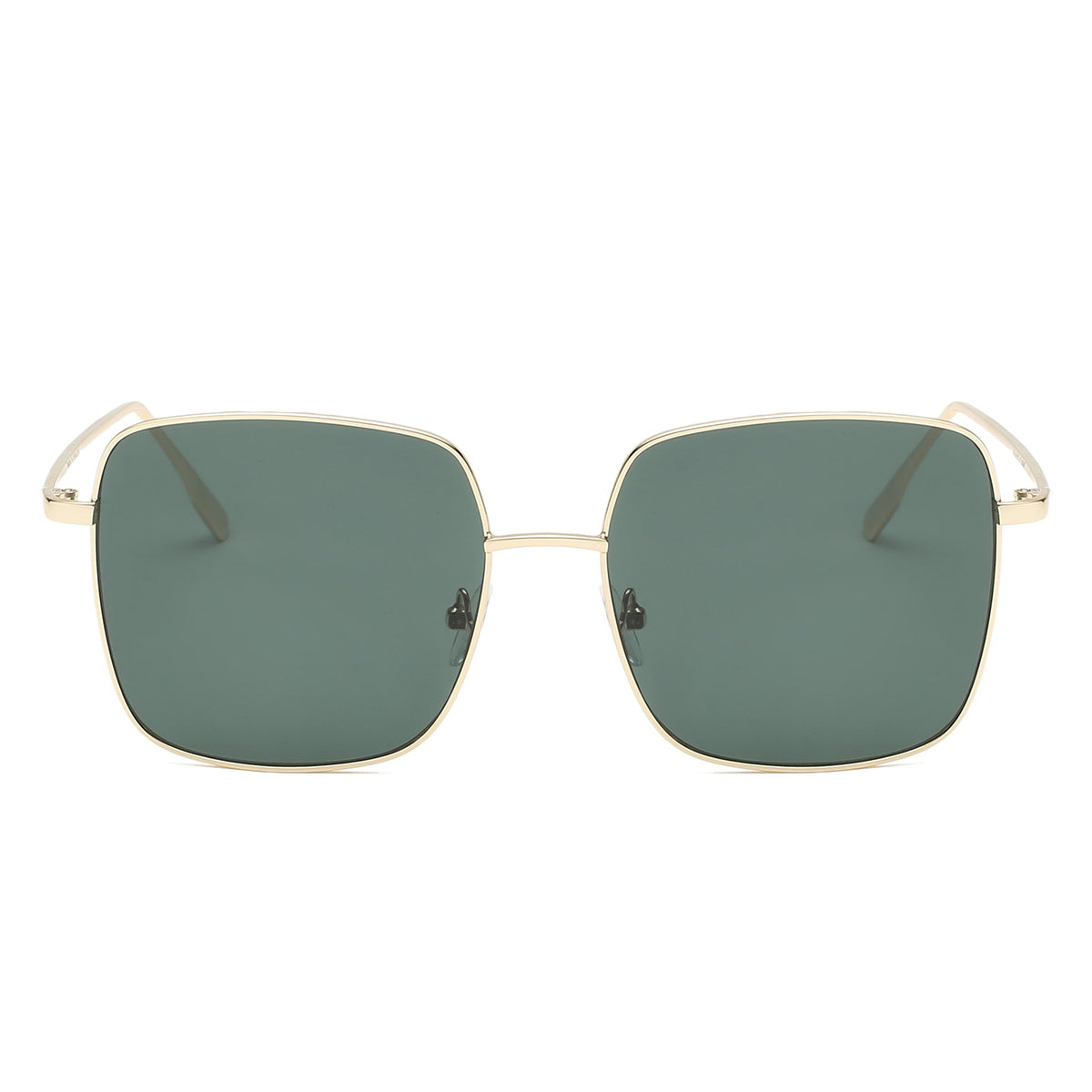 Olive Tint Square Metal Glasses