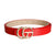 Red Vegan Leather Thin Belt