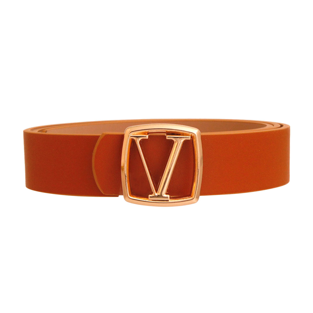 Camel and Gold V Designer Belt