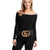 Black and Textured Gold CG Wide Stretch Belt