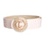 Light Pink Vegan Leather Round Buckle Belt