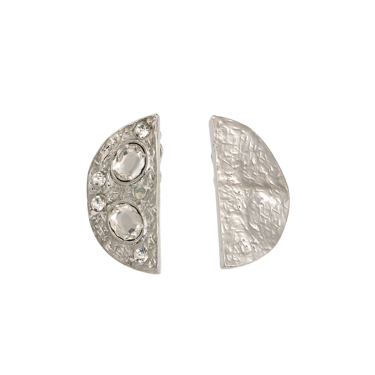 Silver Half Moon Clip Ons