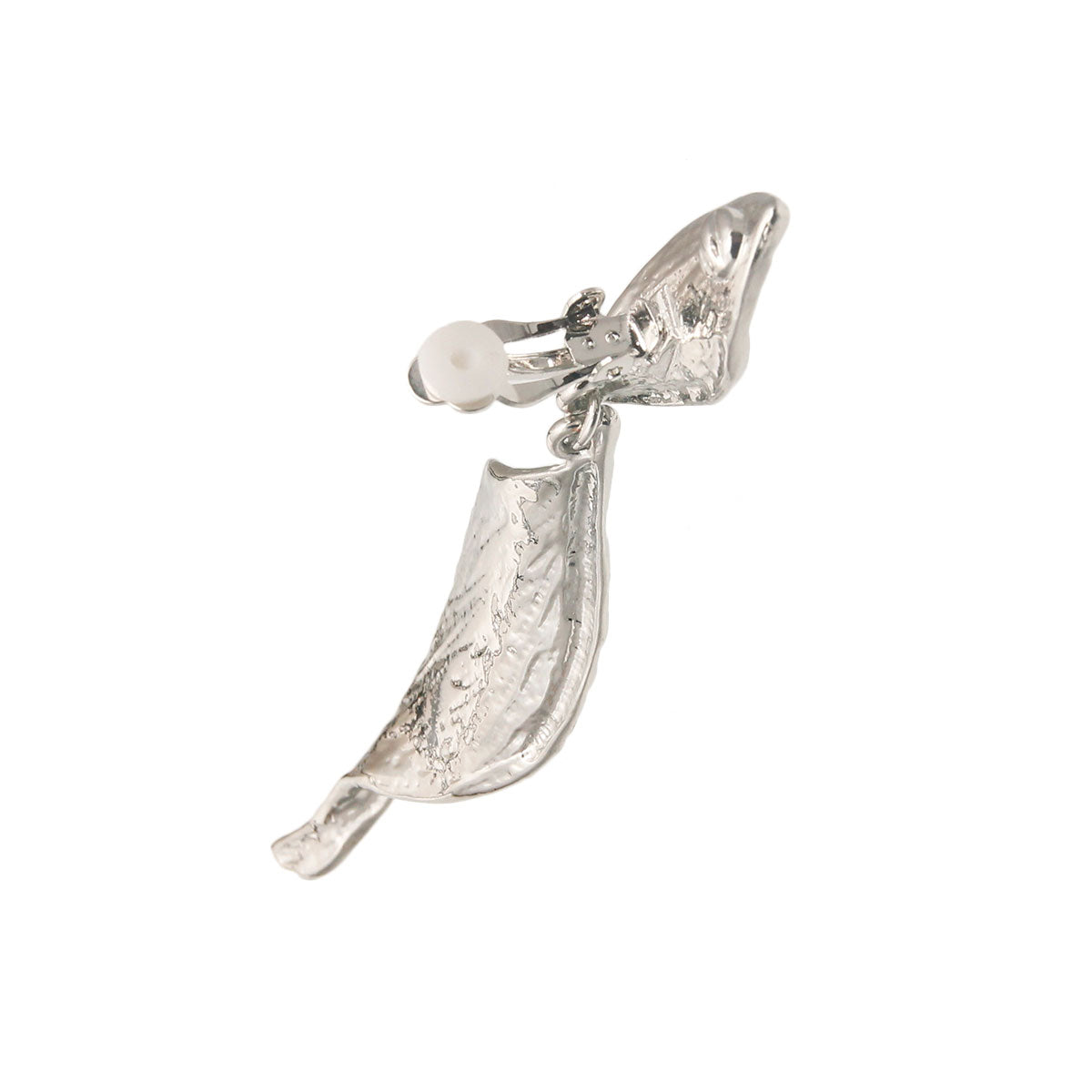 Textured Silver Twist Clip Ons