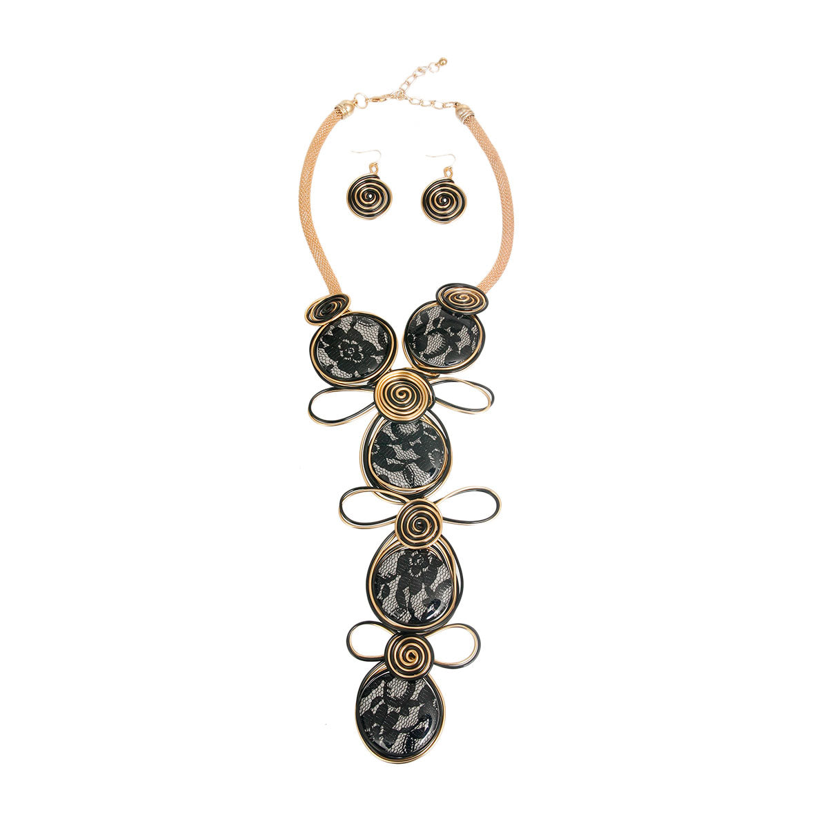 Black Lace Wire Necklace