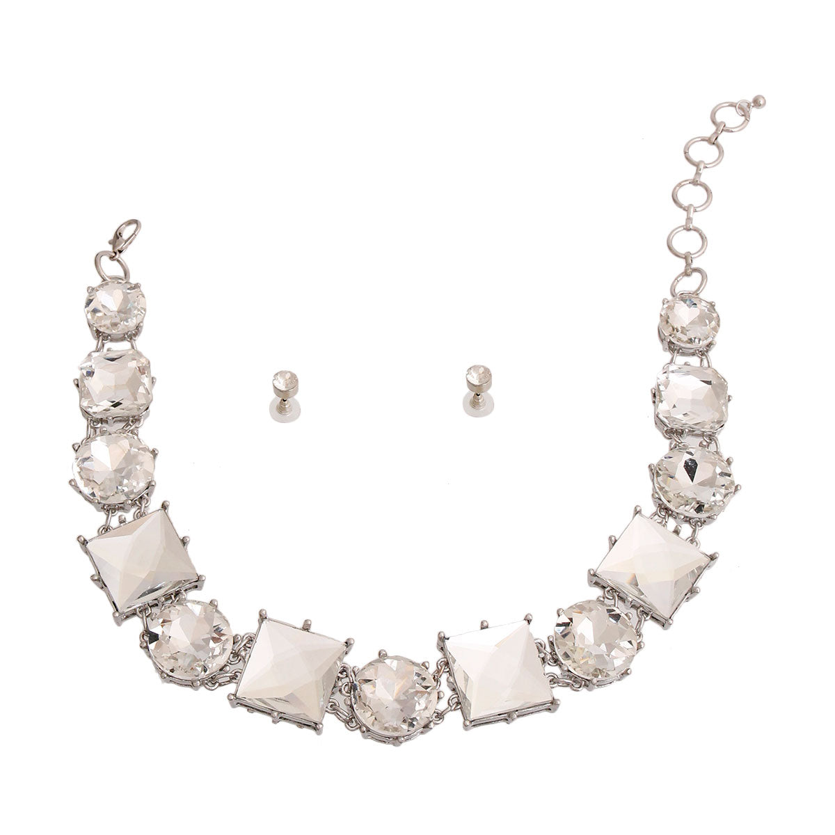 Silver Various Crystal Collar Set