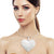 Silver Collar XL White Heart Set