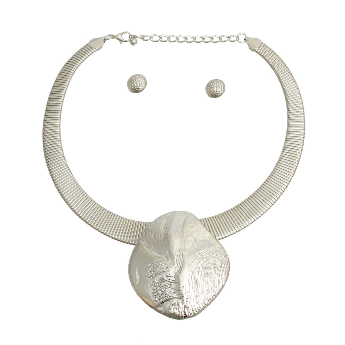 Silver Collar Organic Necklace