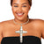 Rigid Silver Halo Cross Necklace