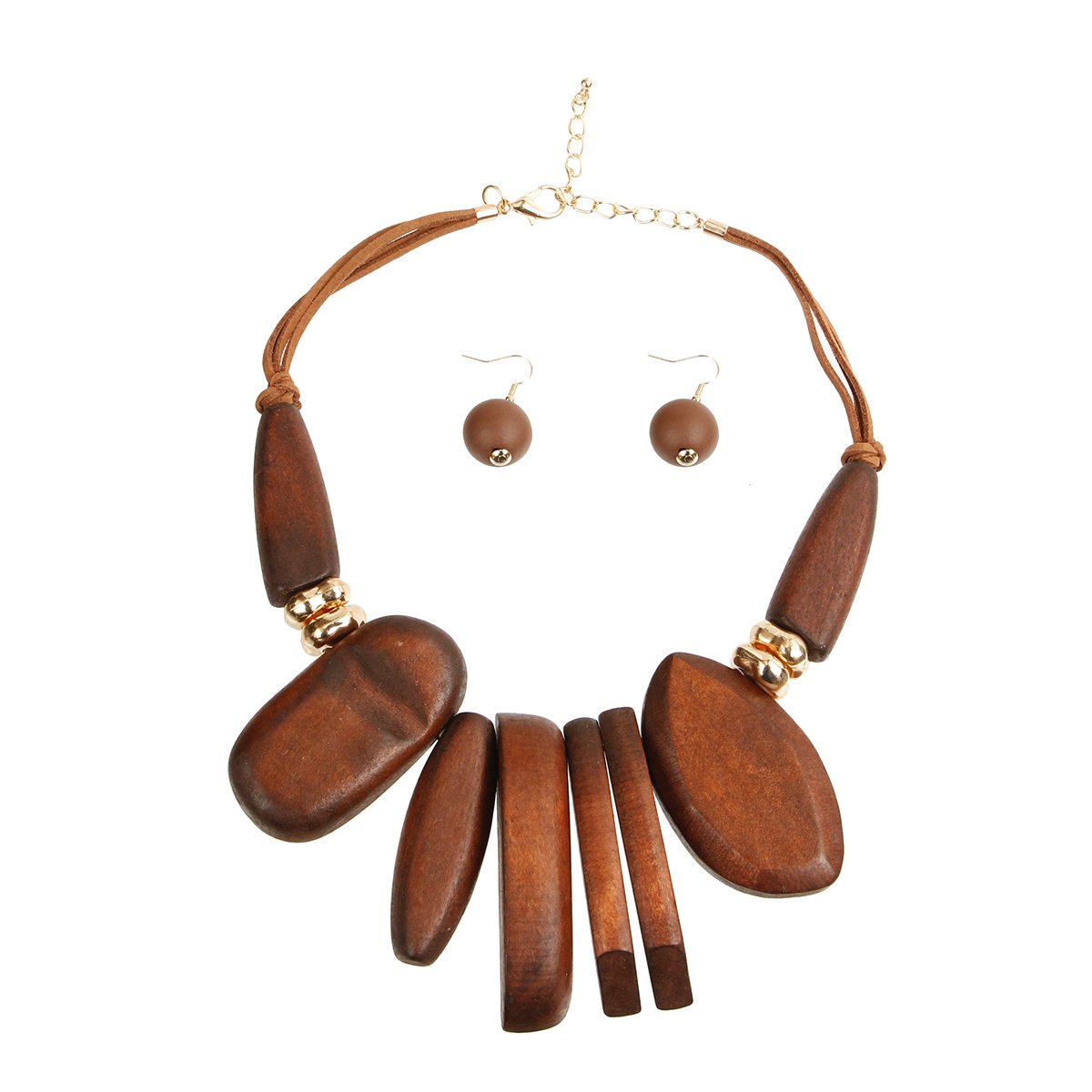 Chunky Brown Wooden Necklace