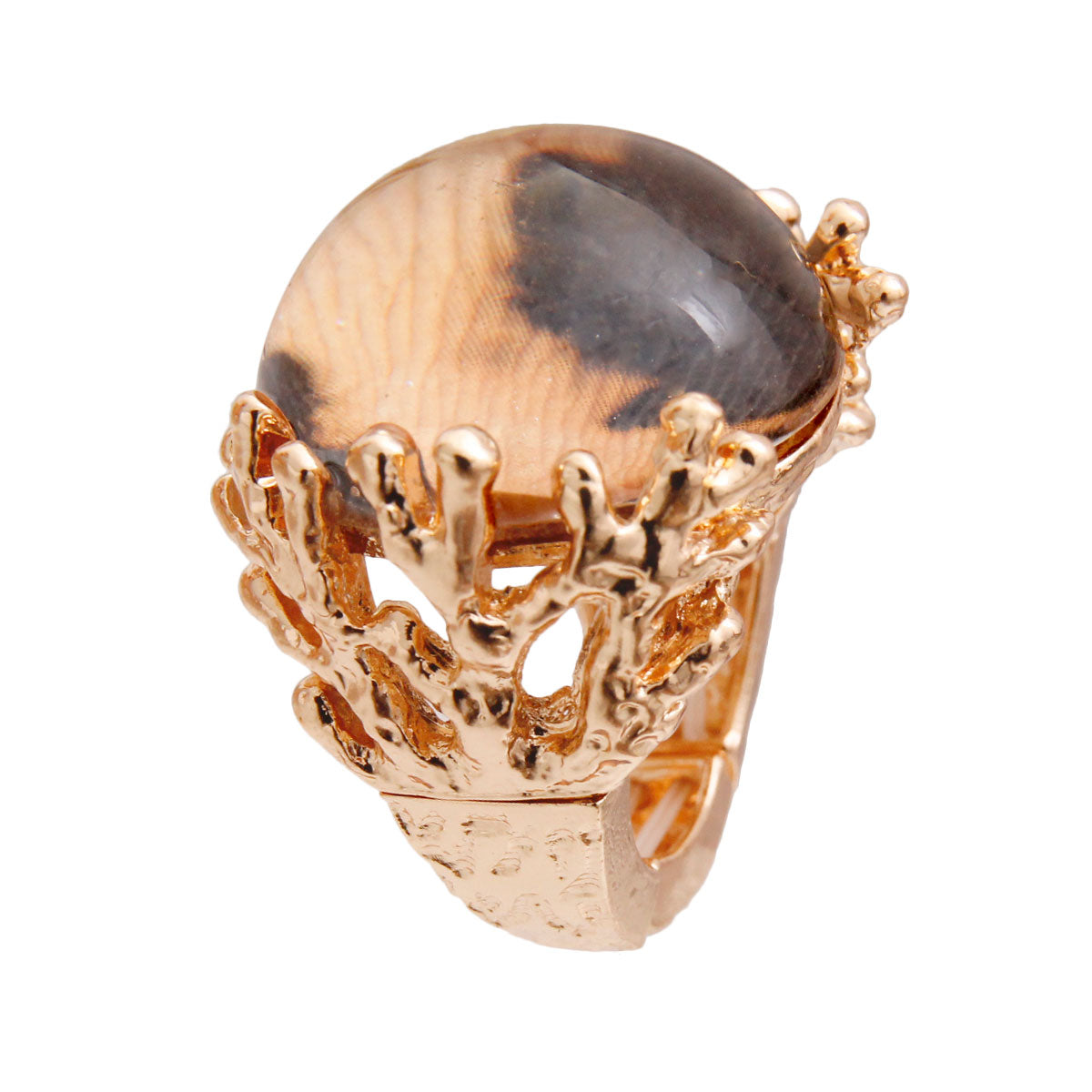 Leopard Crystal Branch Ring