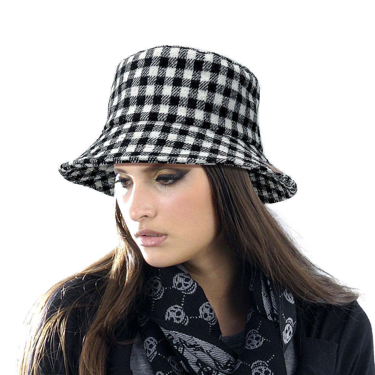 Black Buffalo Plaid Bucket Hat