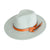 Leather Ribbon Mint Wide Brim Fedora