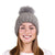 Gray Fox Fur Pom Beanie