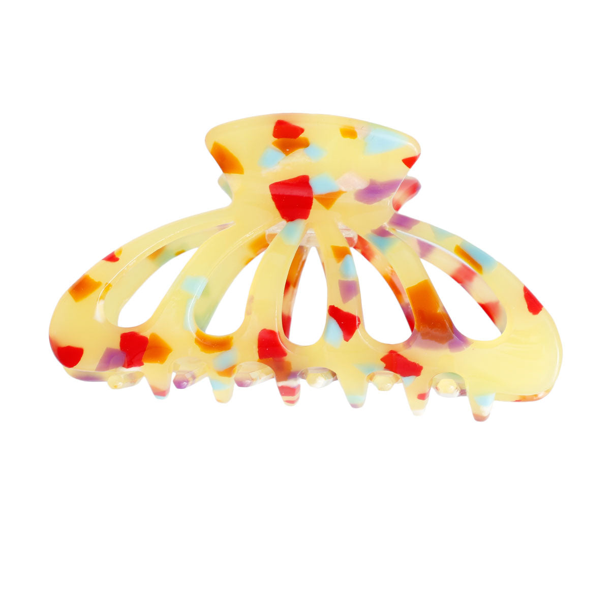 Yellow Marble Big Hair Claw Clip