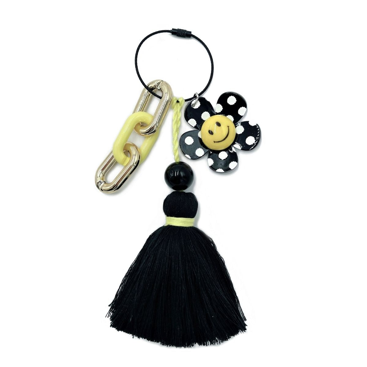 Black Polka Dot Keychain Bag Charm