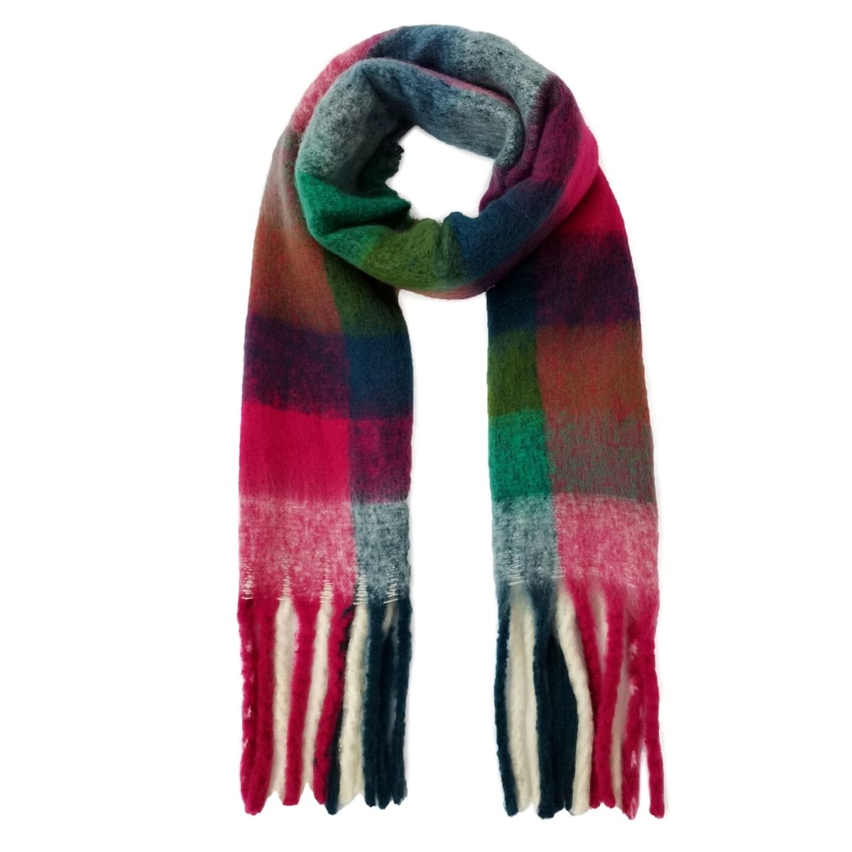 Red Plaid Cozy Winter Scarf