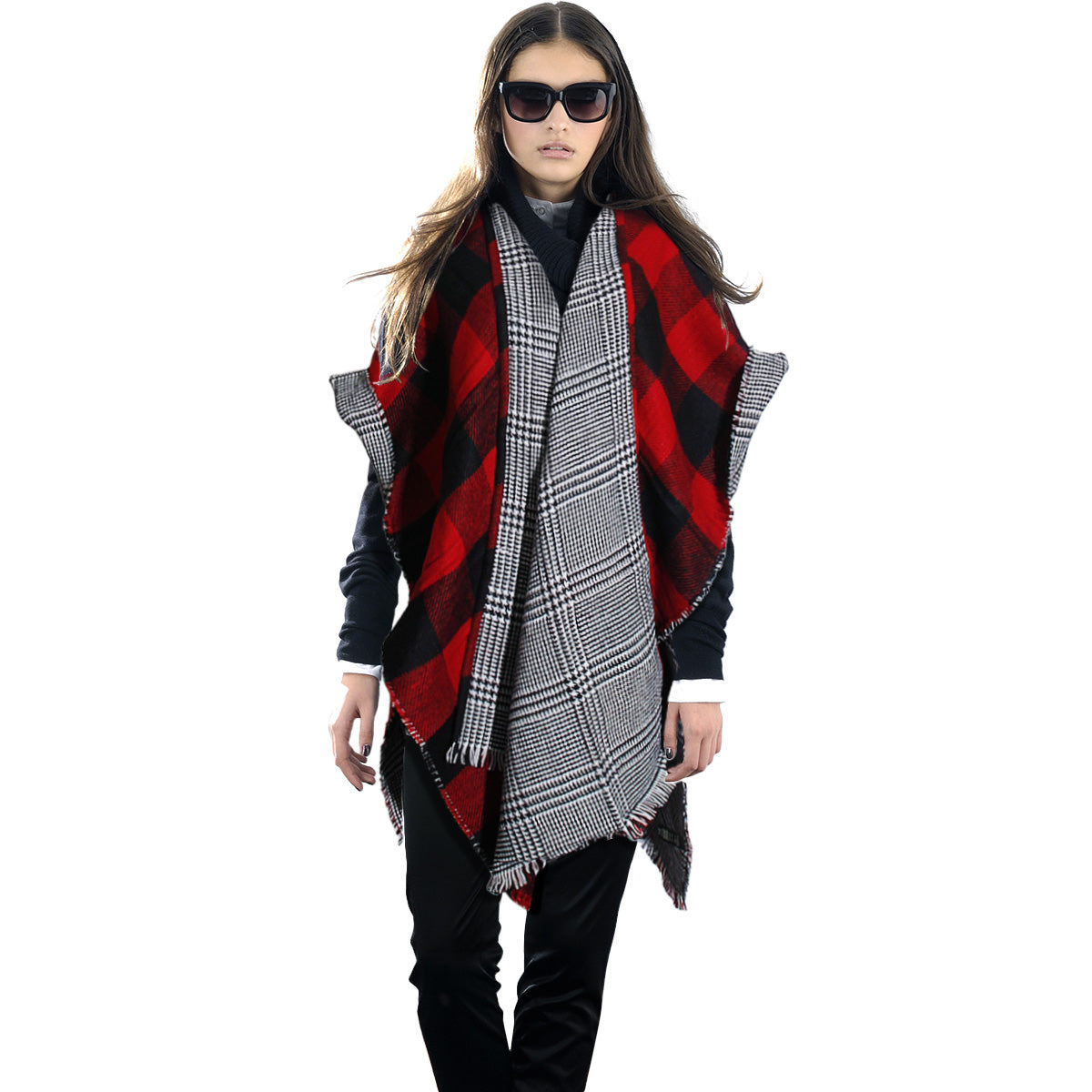 Red Buffalo Plaid Reversible Kimono