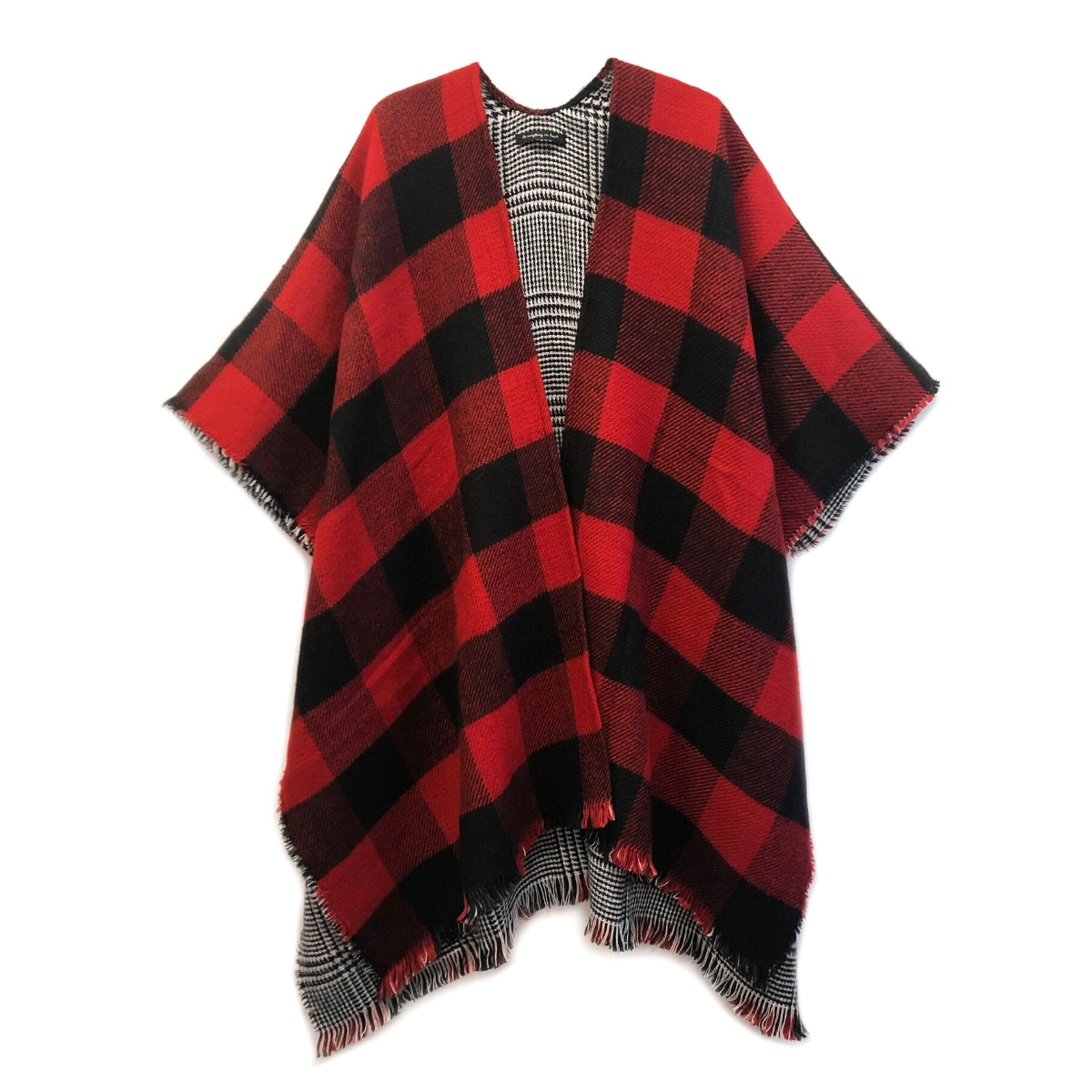 Red Buffalo Plaid Reversible Kimono