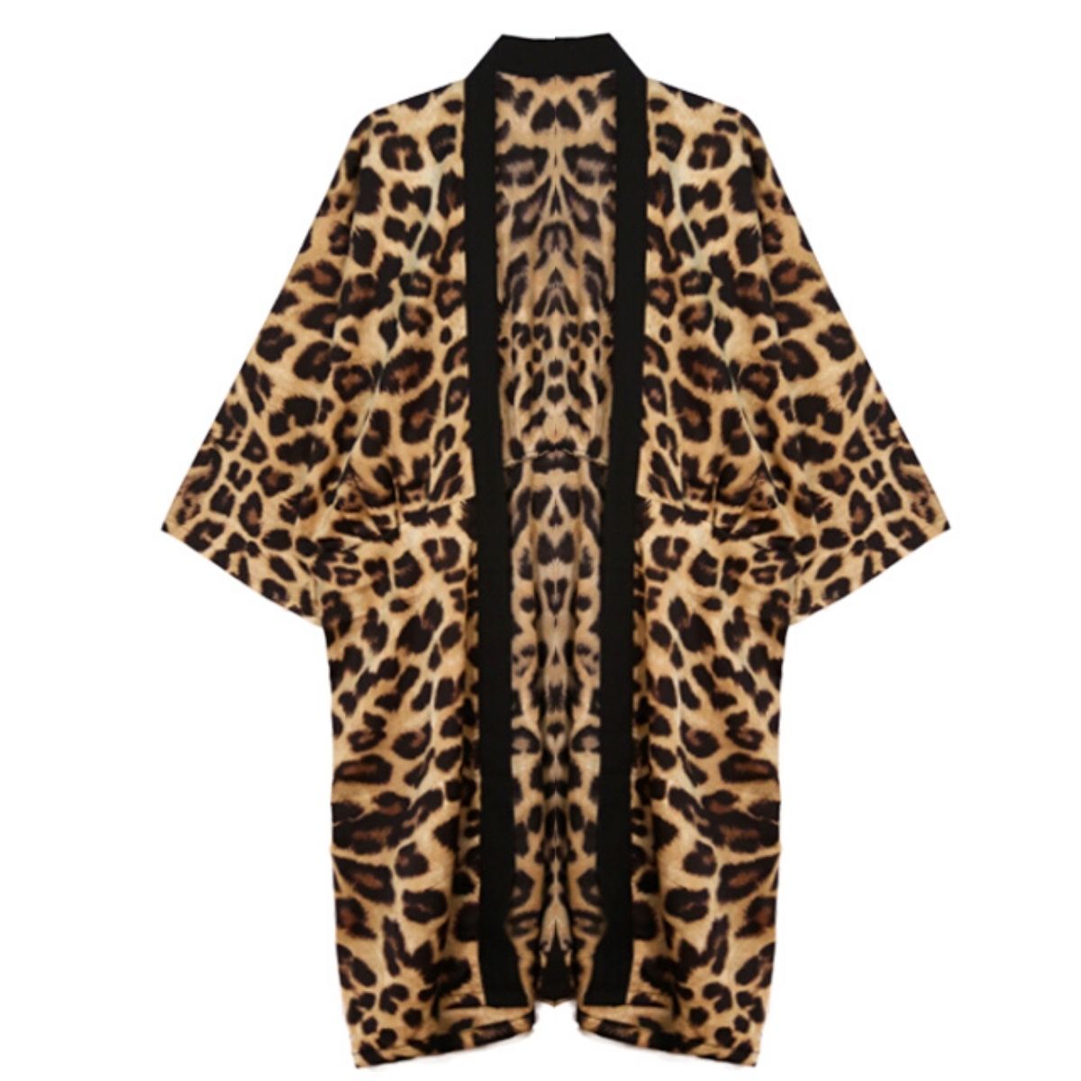 Leopard Print Long Kimono