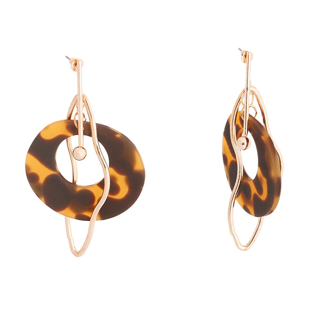Gold Bar Dark Tortoiseshell Earrings