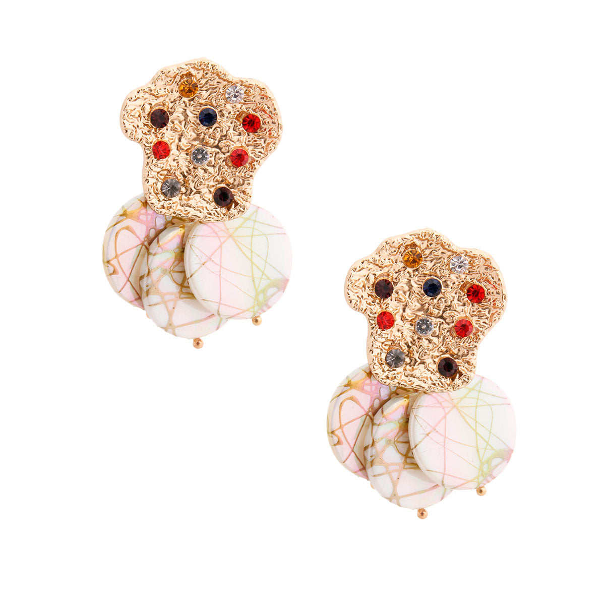 Aurora Borealis Disc Earrings