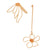 Trendy Gold Metal Mismatch Flower Earrings