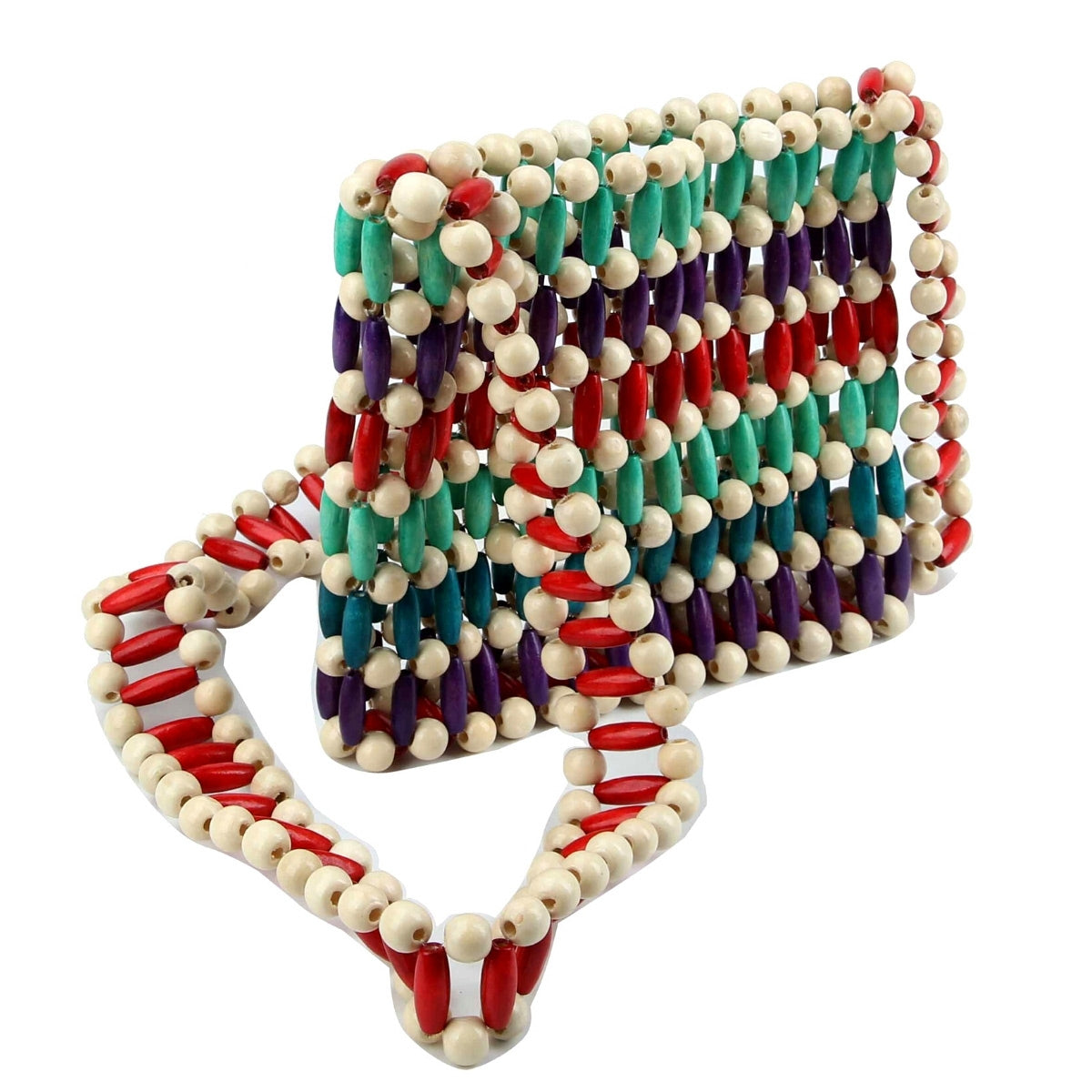 Multi Color Wooden Bead Crossbody Bag