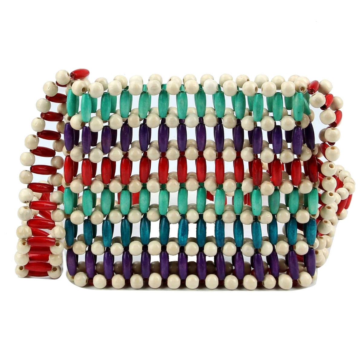 Multi Color Wooden Bead Crossbody Bag