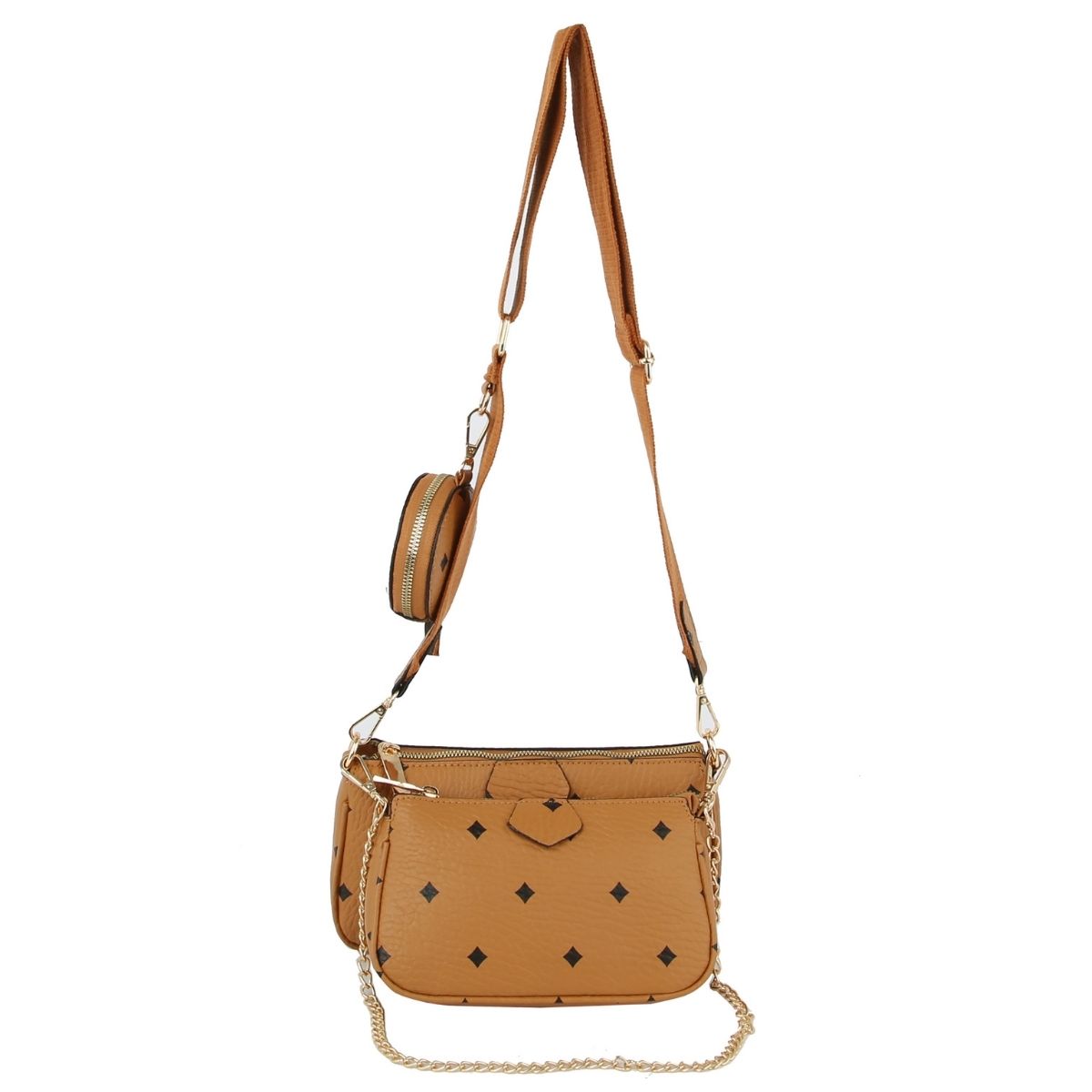 Brown Designer Dupe Pochette Set