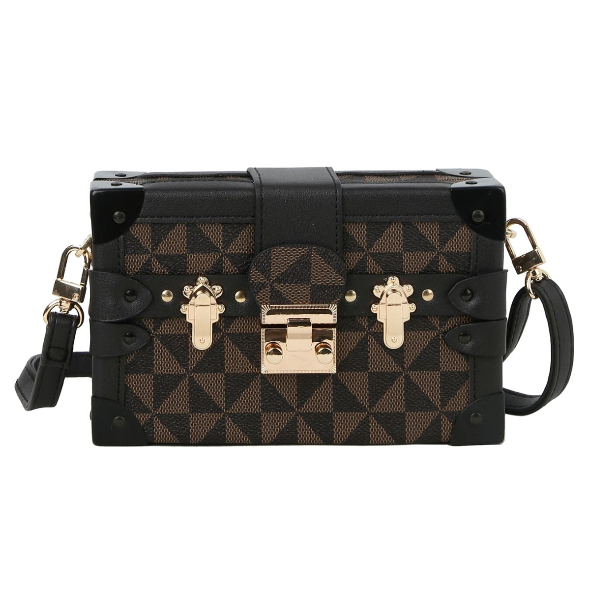 Designer Brown Mini Suitcase Clutch