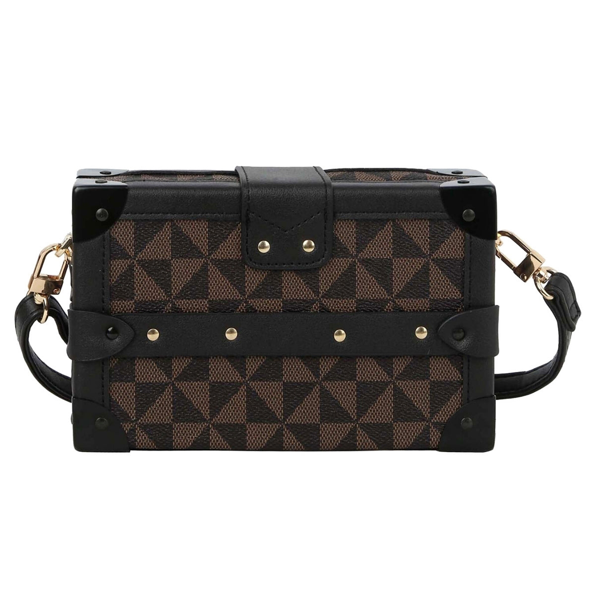 Designer Brown Mini Suitcase Clutch