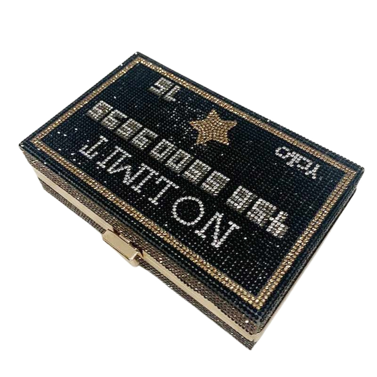 Black No Limit Card Hardcase Clutch
