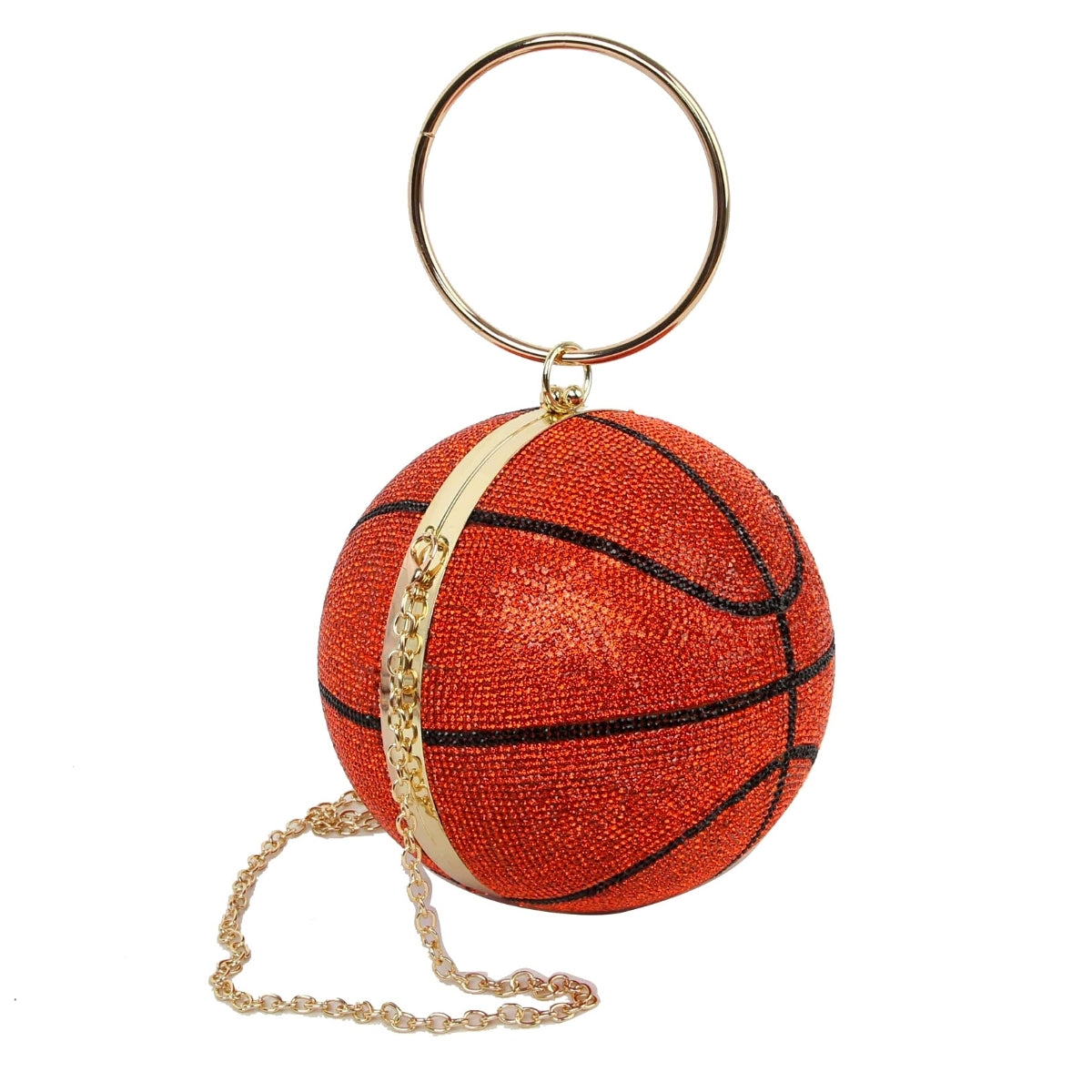 Orange Basketball Hardcase Clutch