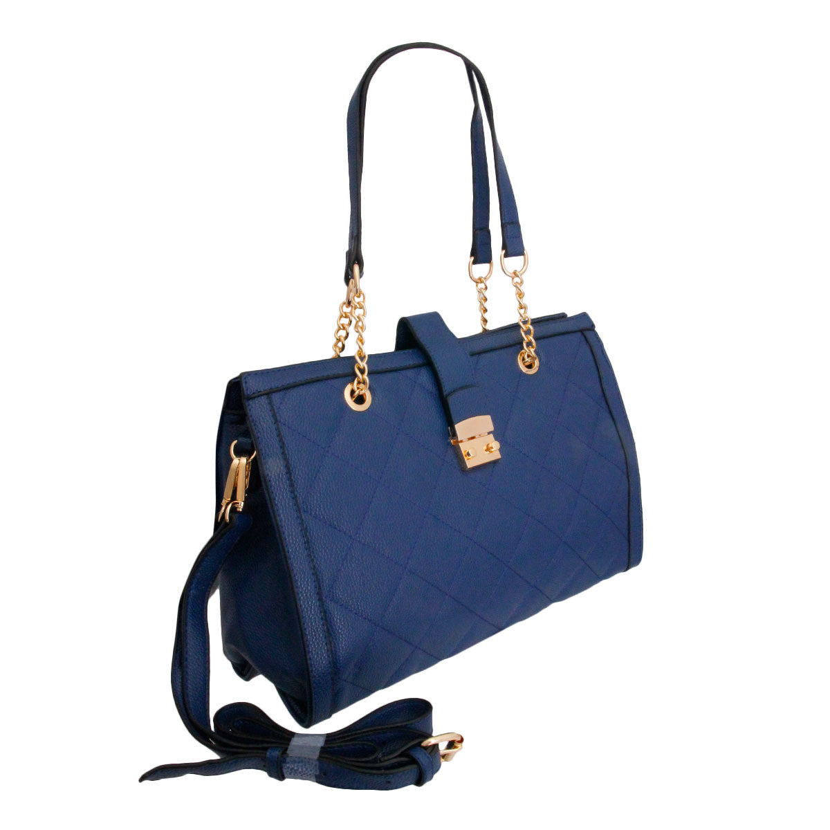 Soft Blue Quilted Tote Handbag Set