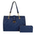 Soft Blue Quilted Tote Handbag Set