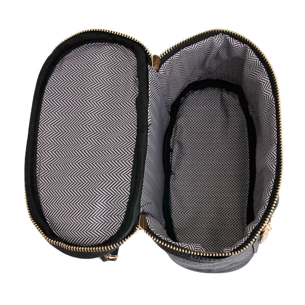 Black Moto Cosmetic Bag Shaped Handbag