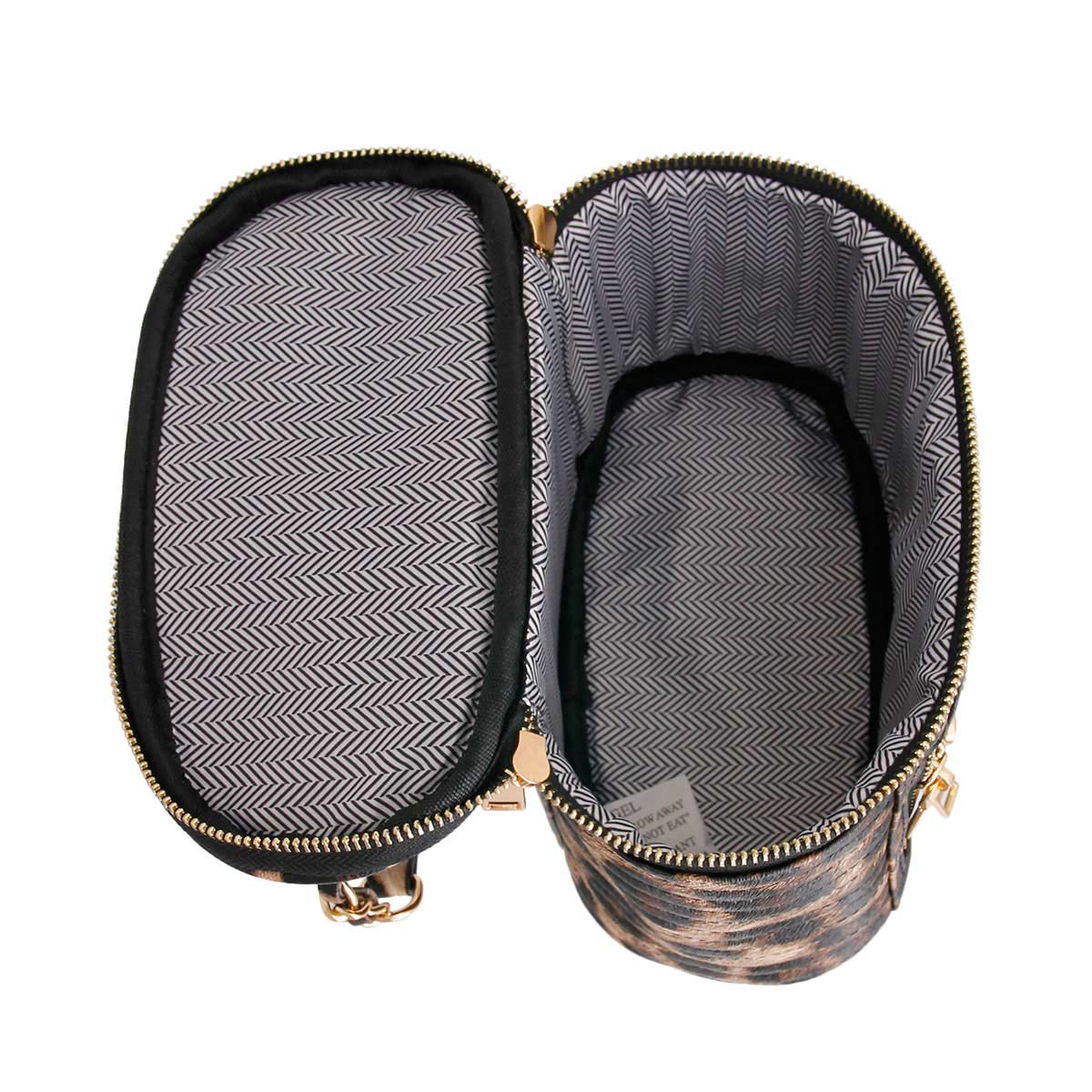 Leopard Moto Cosmetic Bag Shaped Handbag