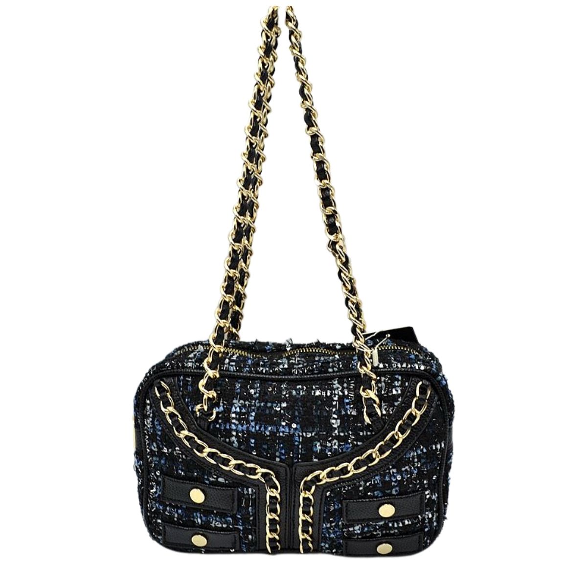 Dark Tweed Designer Jacket Handbag