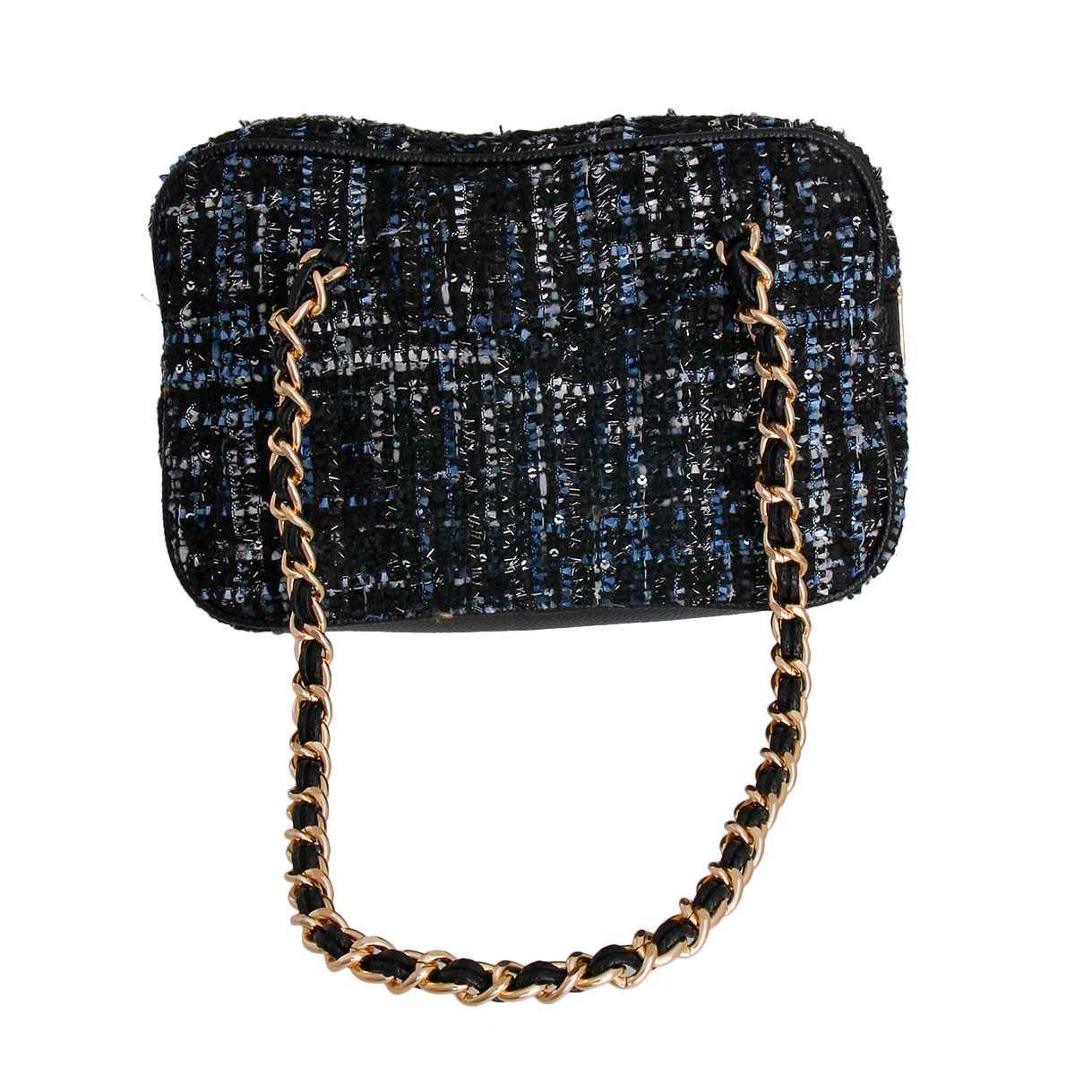 Dark Tweed Designer Jacket Handbag