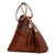 Brown Ostrich Triangle Clutch