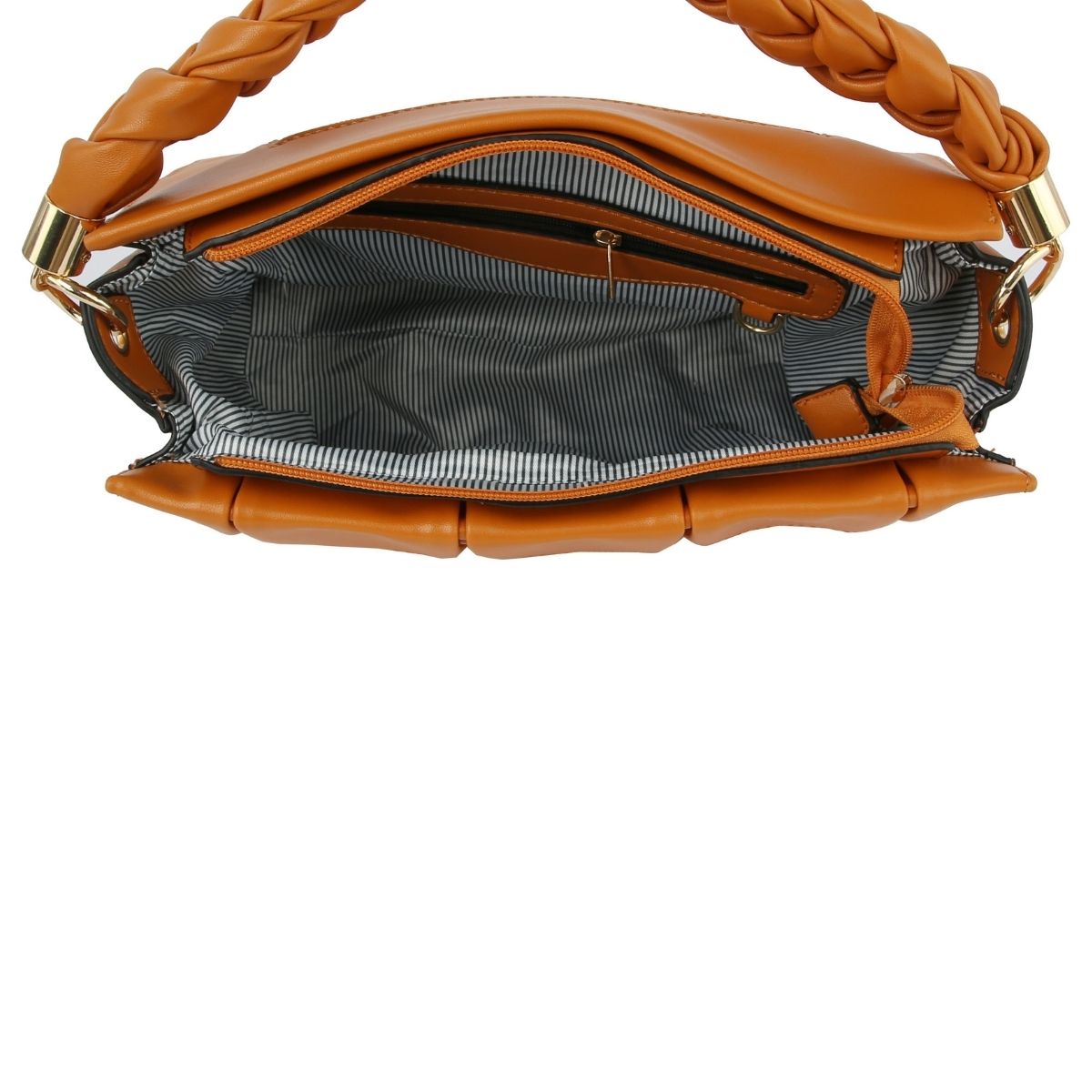 Mustard Pleated Tote Handbag