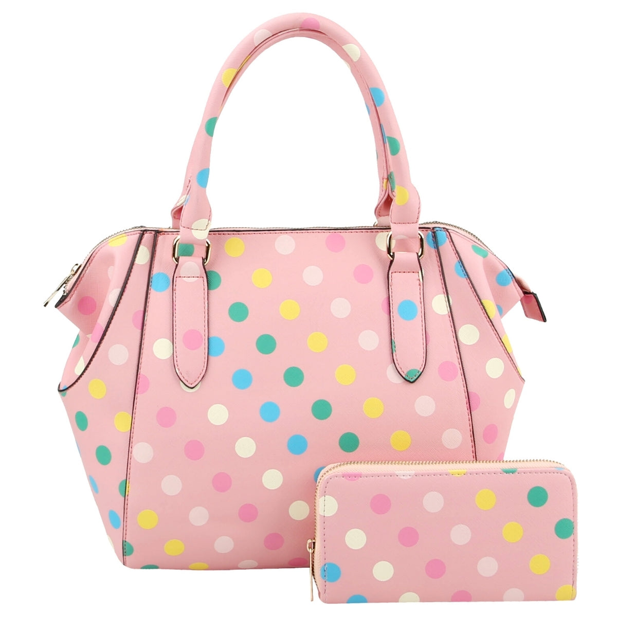 Blush Polka Dot Handbag Set