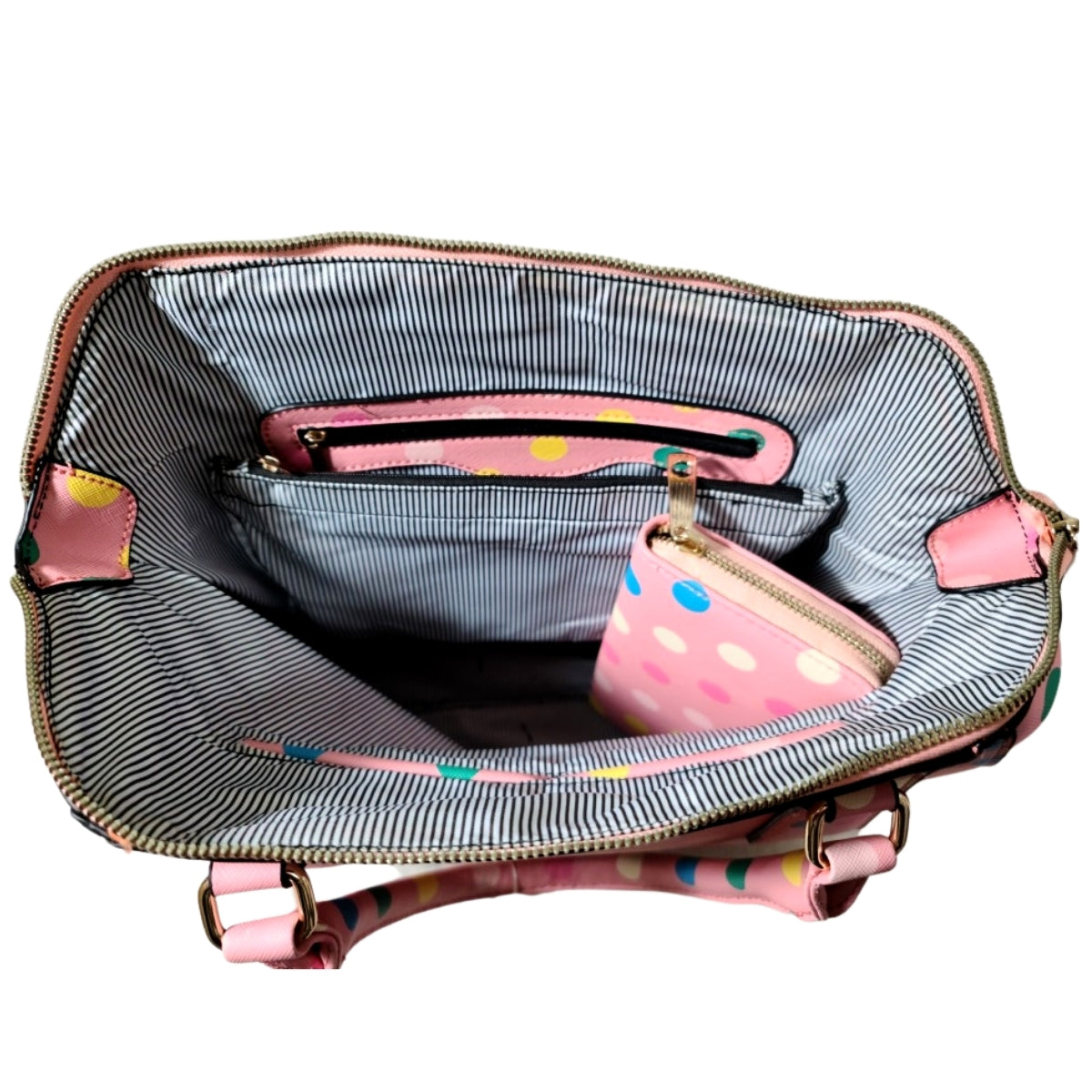 Blush Polka Dot Handbag Set