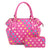 Fuchsia Polka Dot Handbag Set