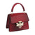 Red Ostrich Stripe Mini Satchel Bag